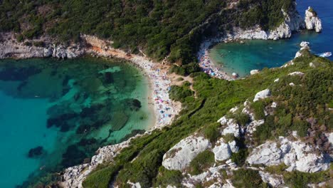 Porto-Timoni-Whee-Playa-De-Arena-En-La-Isla-De-Corfú,-Grecia