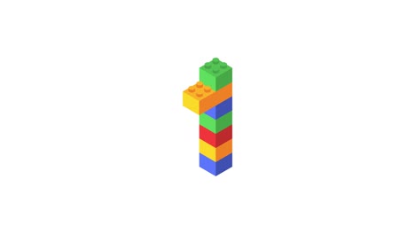 número uno en isométrico. constructor de color. canal alfa