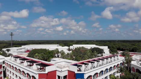 an aerial shot of a luxury resort