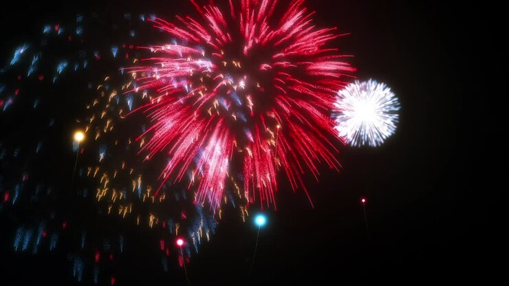 Colorful Fireworks Display at Night