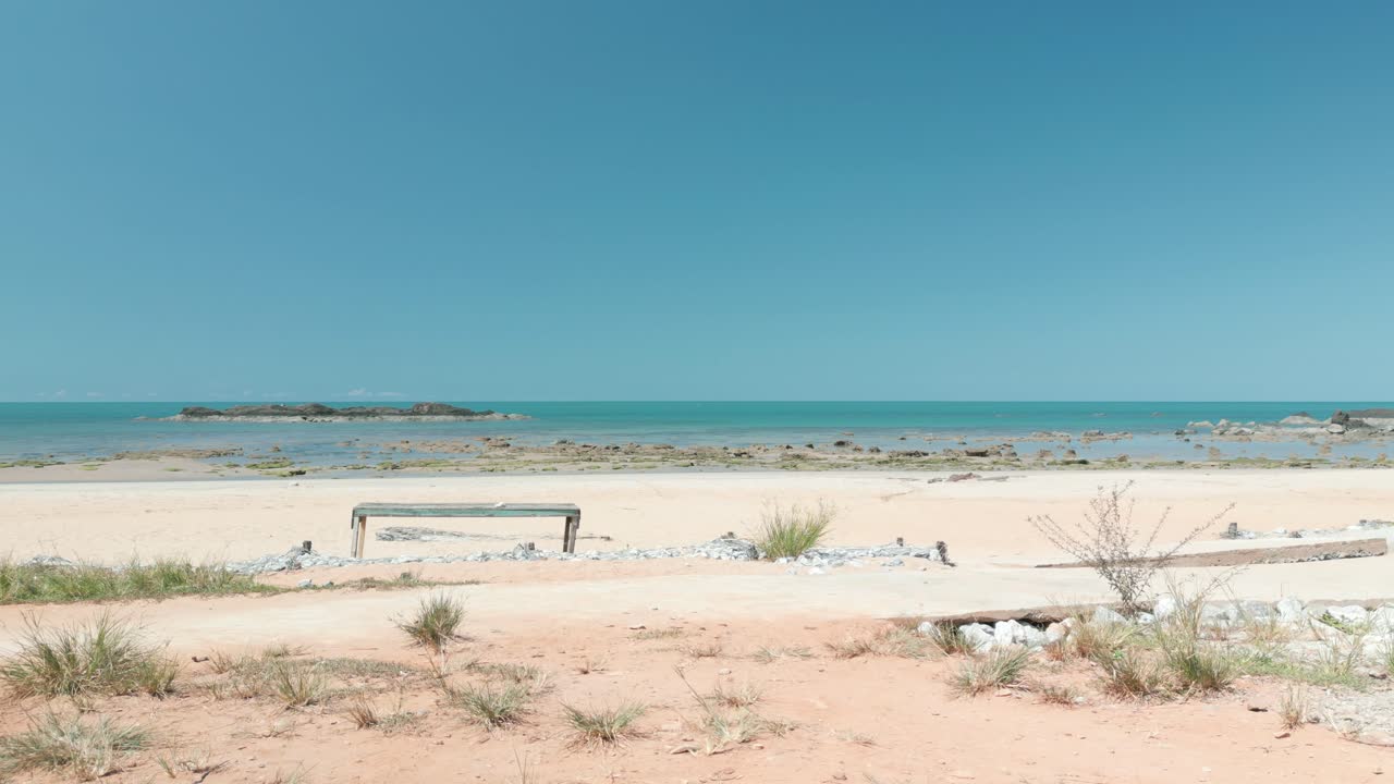 Beautiful Paradise Drone Aerial View Telok Melano Sarawak, Kampung Telok Melano was once a shelter during sea storms for traders from Sambas, Indonesia to Kuching