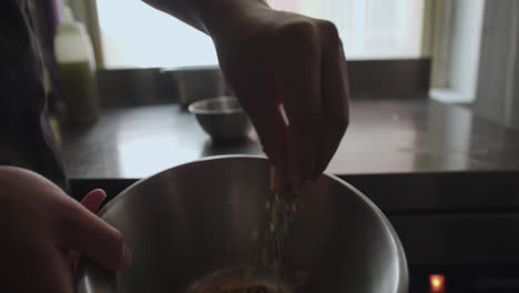 preparing food in a kitchen