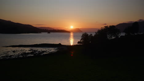 landscape shot of a sunset in the summer in norway