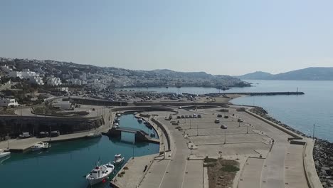 drone, aerial views of mykonos greece