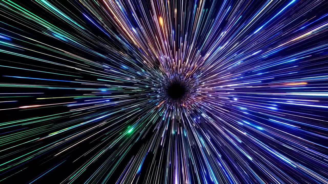 Concetto video dinamico di un effetto velocità curvatura con un punto di fuga centrale