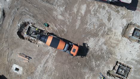 Truck-Working-at-the-Construction-Site-Top-View