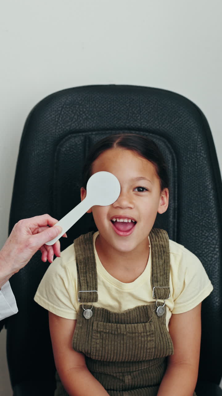 Child undergoing an eye exam