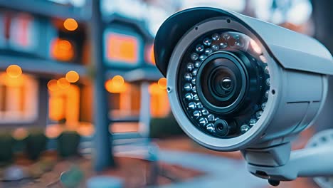 security camera monitoring a residential area