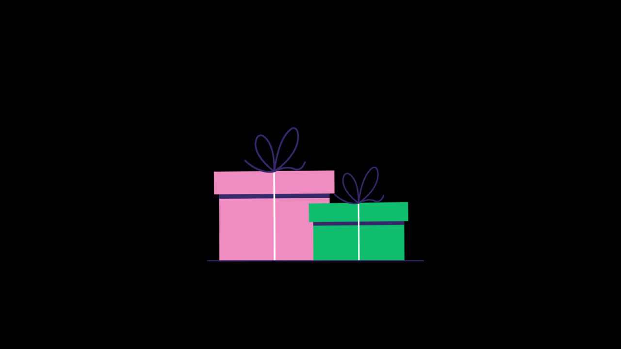 Animated Pink and Green Gift Boxes Bouncing