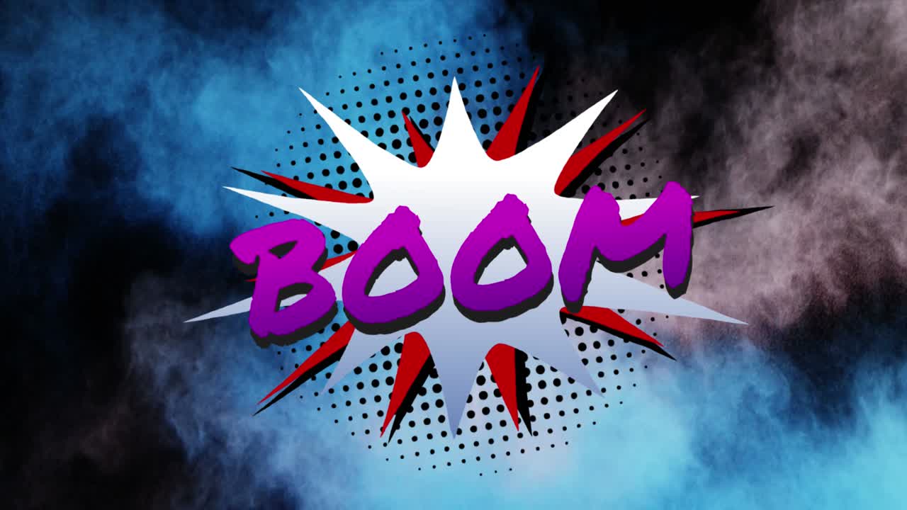 검은 바탕에 폭발하는 연기에 대한 레트로 연설 거품에 대한  ⁇  텍스트