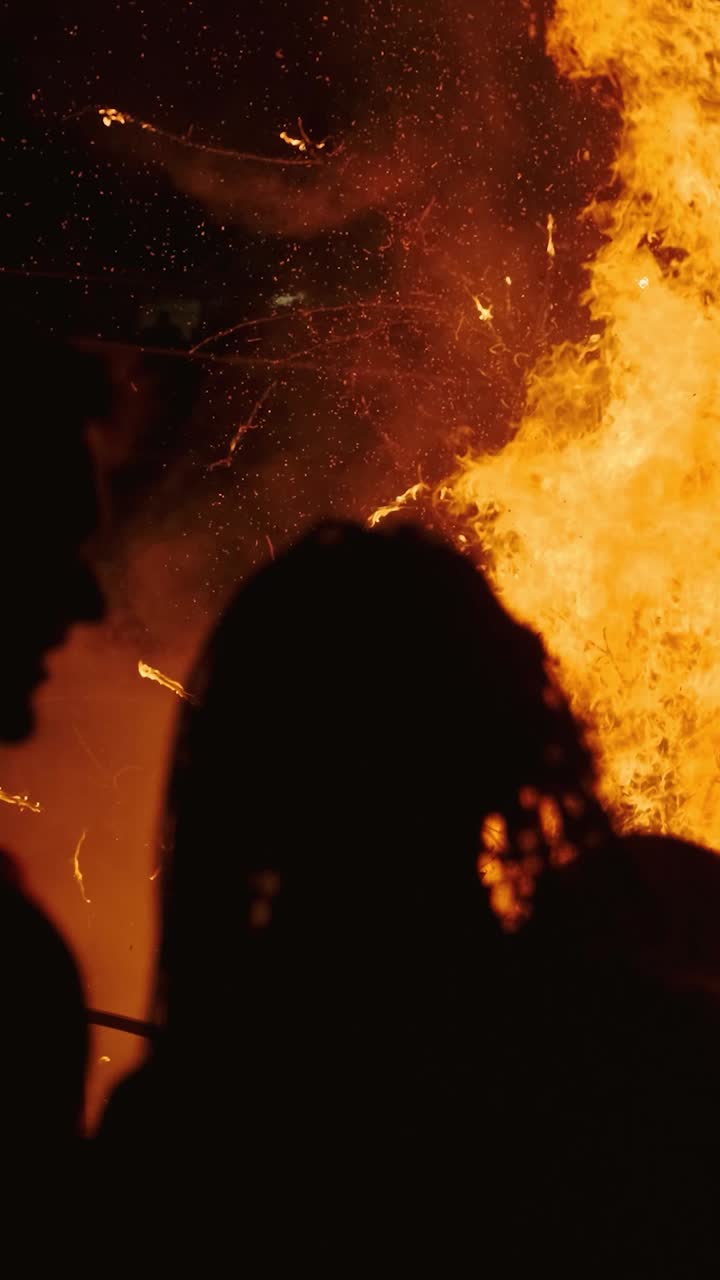 Burning Fire Flames at Night