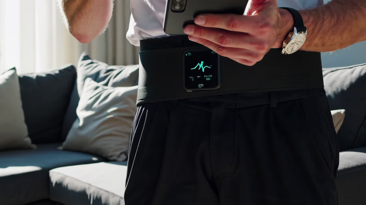 Man Wearing a Smart Waistband