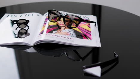 fashion magazine with sunglasses
