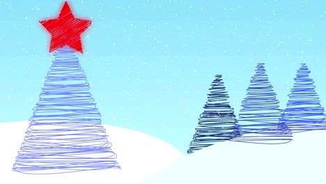 fondo de árbol de navidad con paisaje de nieve, con espacio para gráficos y texto