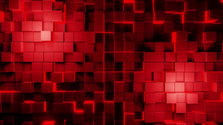 Metal cubes red background VJ loop motion