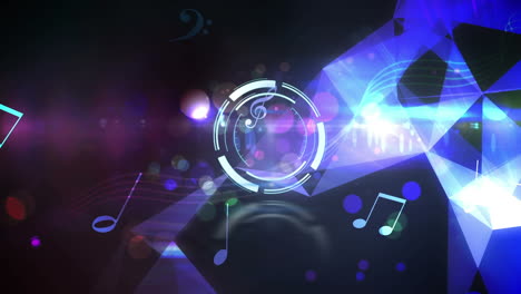 reloj digital de neón que hace tic-tac sobre estructuras químicas y procesamiento de datos