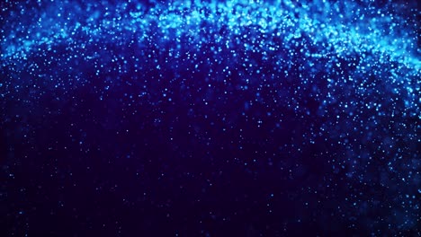 blue glow particles float in viscous liquid with bokeh. magical sparkles of light form abstract structures. fantastic background in 4k for festive events. luma matte as alpha channel. 3d render