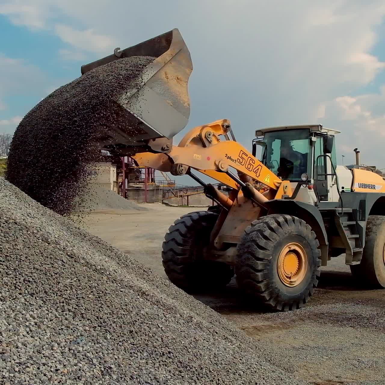Mining truck driving along road