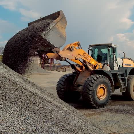 mining truck driving along road