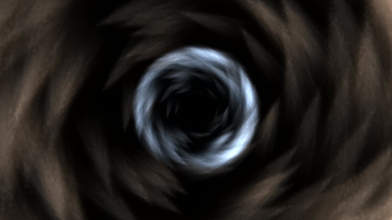 ciclón hipnótico de anillos concéntricos en colores desaturados apagados que atraen al espectador al centro