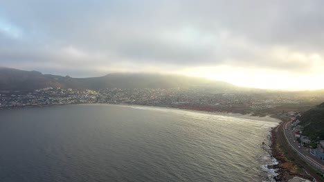 Aerial-view-of-Fish-Hoek,-South-Africa