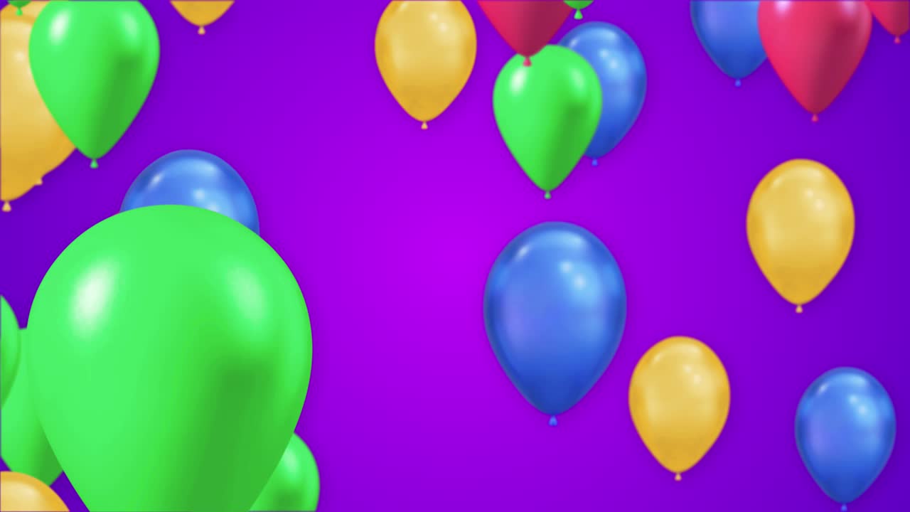 resumen brillante de la mezcla de globos de colores arco iris con canal alfa
