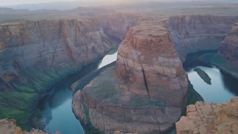 aerial shot of a river in a canyon