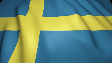 waving realistic sweden flag on background, loop animation
