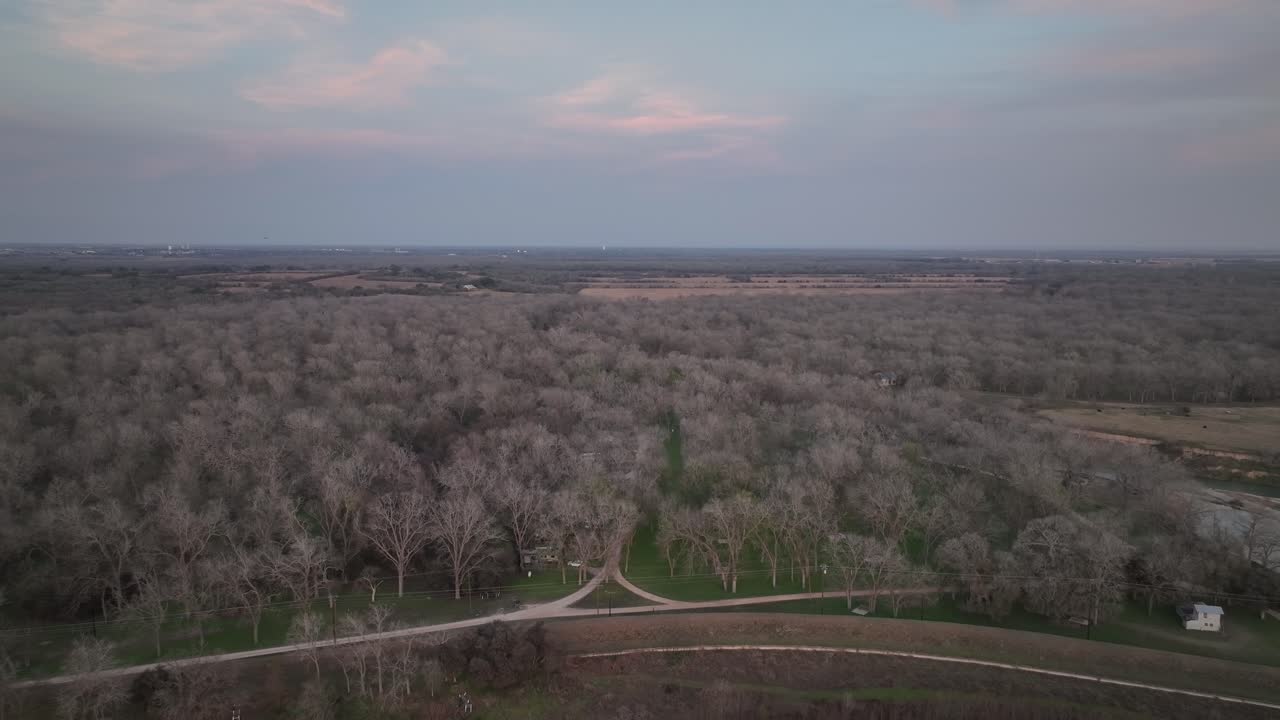 호수의 숲 풍경 위에서 보기