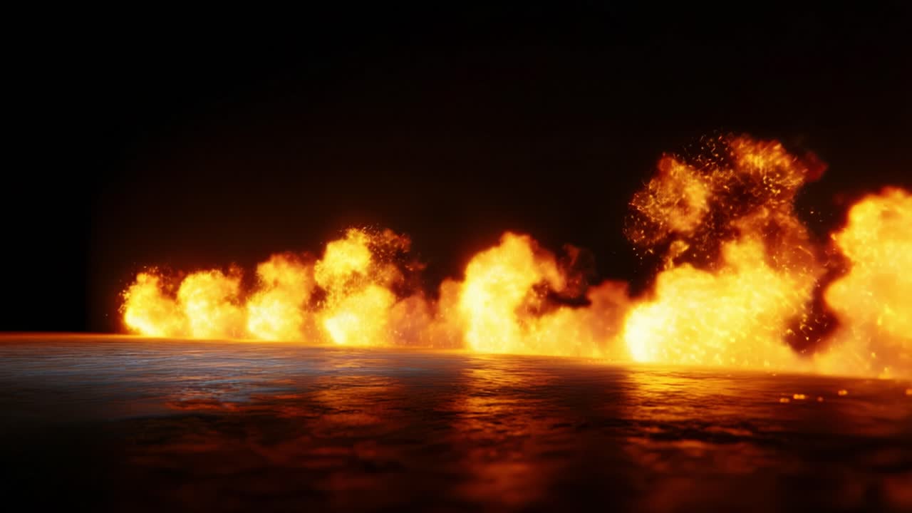 A dynamic visual representation of roaring flames rising rapidly and creating an intense glow against a dark backdrop, showcasing the powerful force of fire and its mesmerizing movement