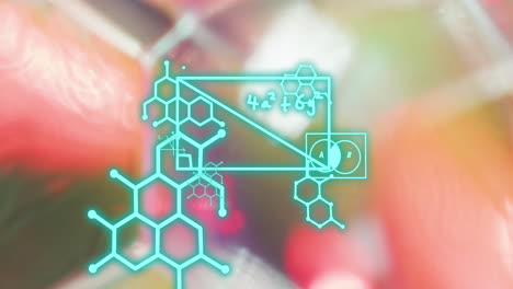 animación de la fórmula química sobre las burbujas.