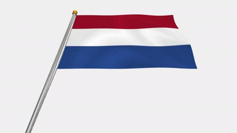 loop video of the netherlandsflag  fluttering in the wind, slow motion video of 4k , with alpha channel