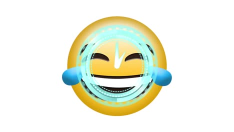 animación del icono de emoji feliz sobre el reloj