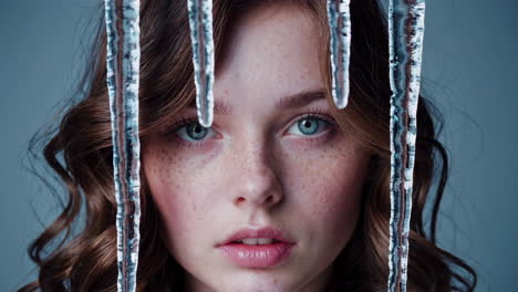 Woman with Icicles on her Head