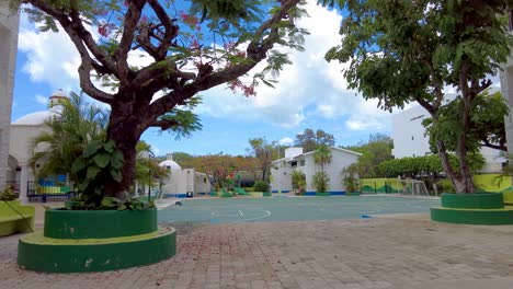 private primary and secondary school in the mexican caribbean abandoned and neglected due to covid-19 pandemic