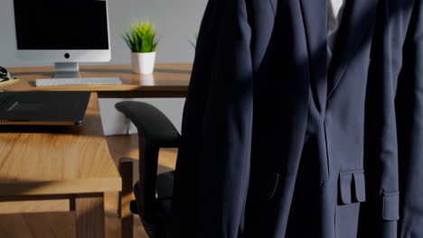 business suit jacket in modern office