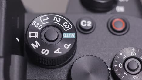 camera mode dial and controls