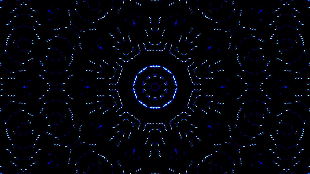 아름답고 추상적인 칼레도스코프, 빛나는 빛, 미묘한 움직임을 조절하는 빛.