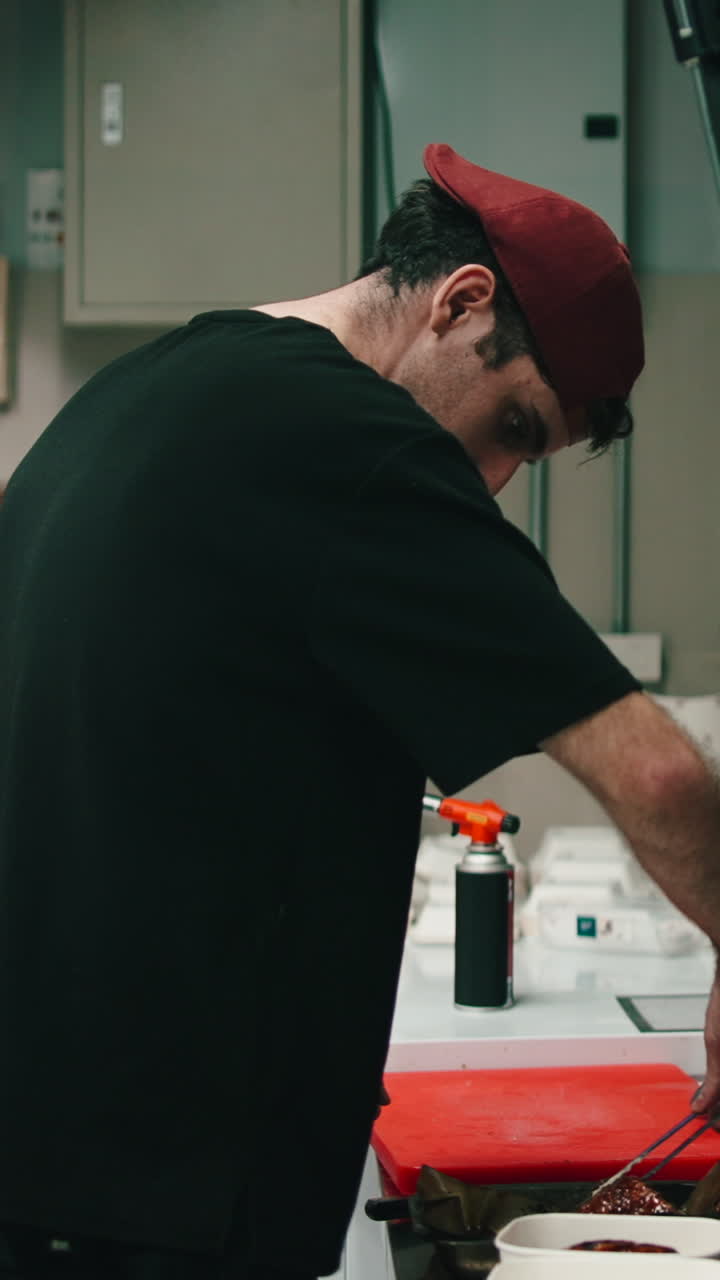 Chef Preparing Food in Kitchen