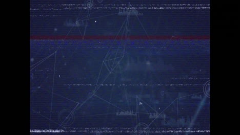 animación del procesamiento de datos sobre un fondo azul
