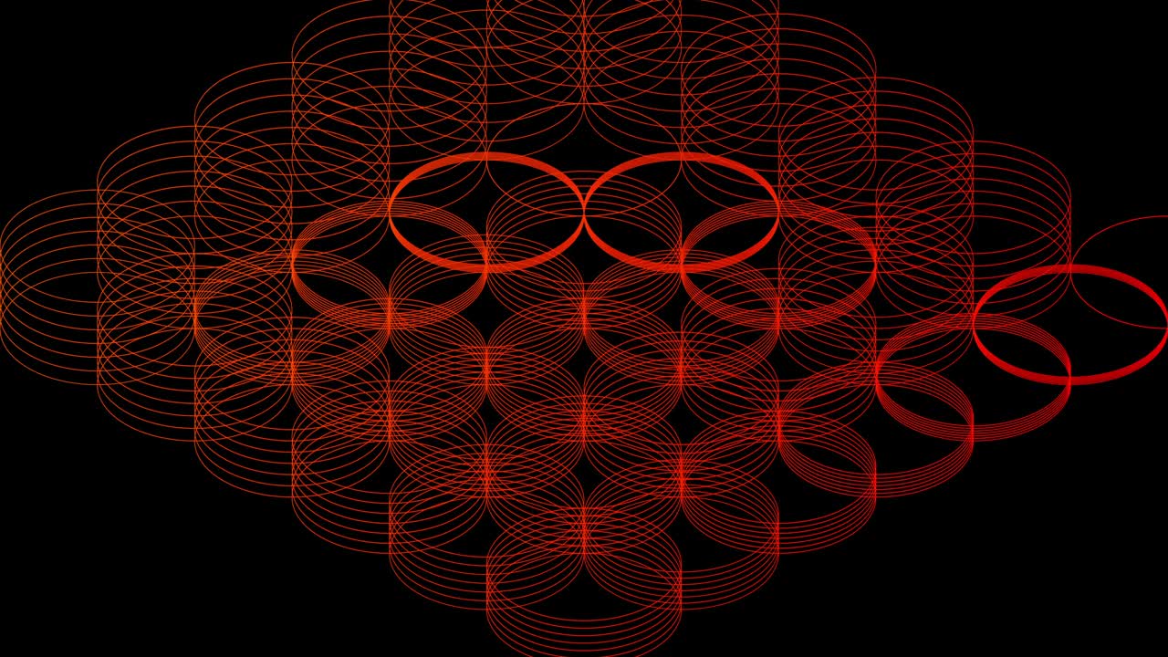 línea abstracta 3d círculo isométrico virtual iluminación en movimiento, red de tecnología concepto de transferencia de datos digitales, brillando en fondo negro animación 4k