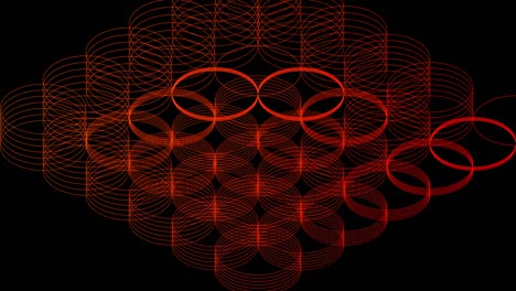 línea abstracta 3d círculo isométrico virtual iluminación en movimiento, red de tecnología concepto de transferencia de datos digitales, brillando en fondo negro animación 4k