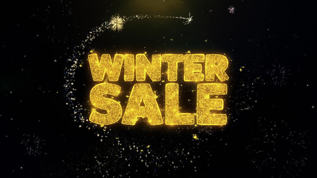 Winter Sale Promotion with Fireworks