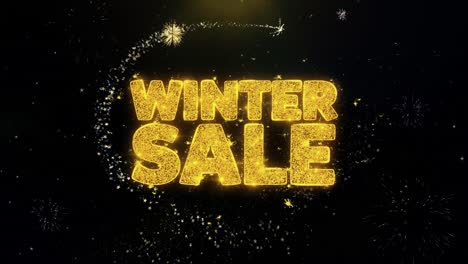 winter sale promotion with fireworks