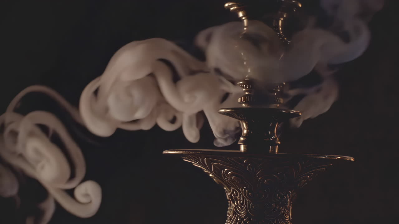 Hookah with swirling smoke