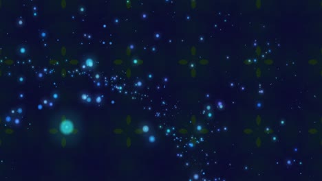 animación de puntos azules que se mueven sobre un fondo negro