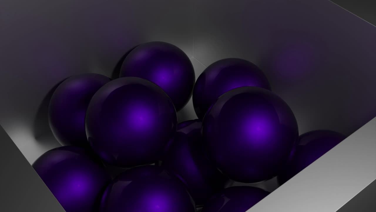 Purple Spheres in a Gray Box