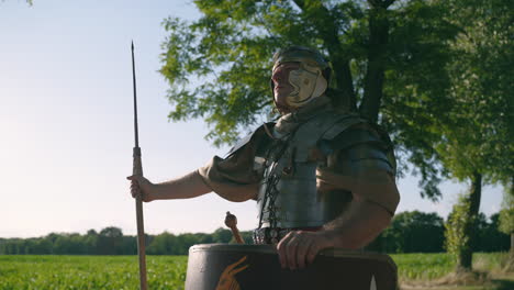 roman soldier in reenactment