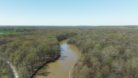 confluence river at lower hatchie national wildlife refuge in tennessee, usa