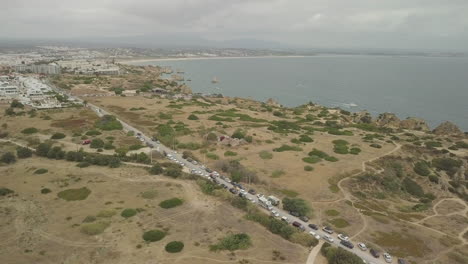 무인 항공기로 algarve 해안, 포르투갈